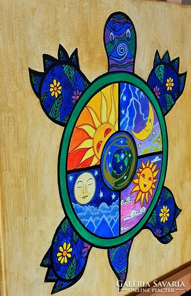UniverzumTeknős vászon kép/Mandala