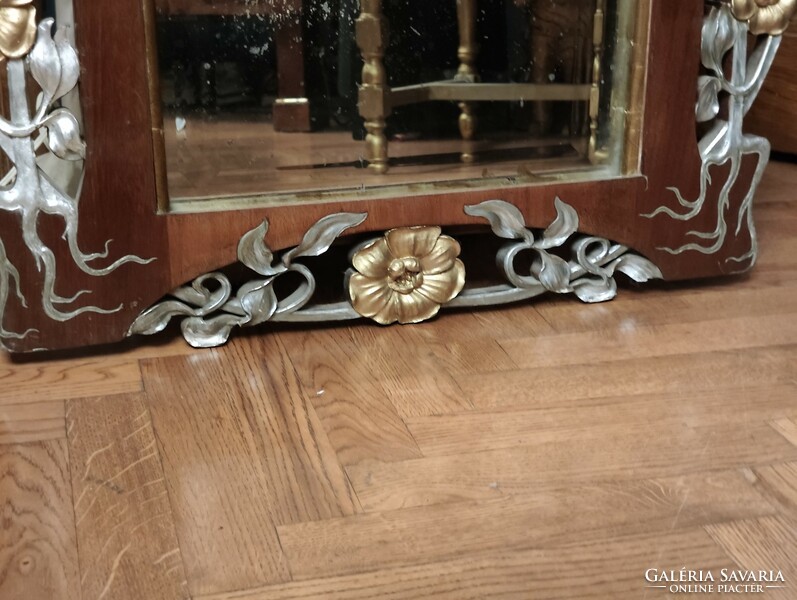 Amazing wooden art nouveau mirror