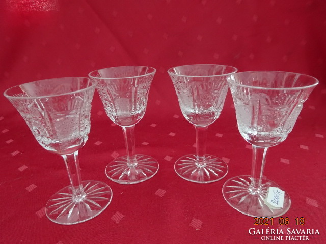 Ajka crystal glass, stemmed, liqueur glass, height 10 cm. 4 units for sale. He has!