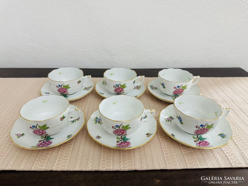 Herend Eton patterned tea cup with base. (6pcs)