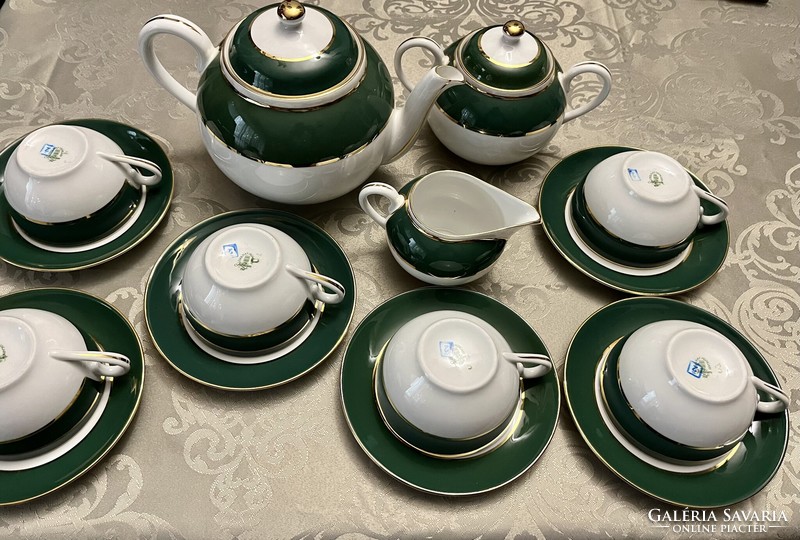 Zsolnay olive tea set