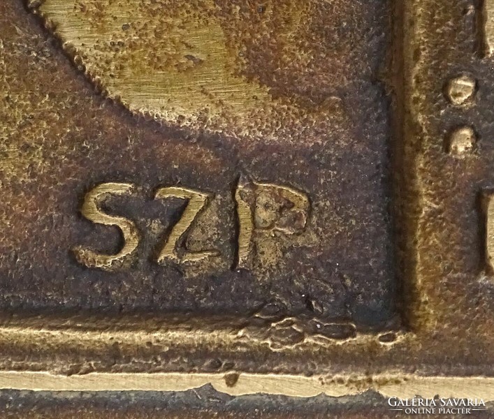 1R215 xx. Century artist: golden Loránd bronze plaque