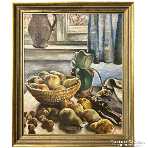 Gustav rossi (1898-1976) oil on canvas still life in a frame beautiful painting signed German Italian painter