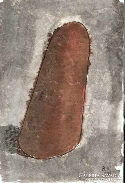 Borsos Miklós - 28 x 19 cm lavírozott tus, diópác, rizspapír 1983