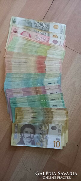 Maradék szerb dinár,  érvényben lévő,a képek alapján több 10.000 dinár