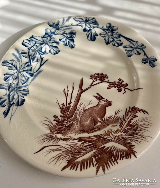 Terre de fer, 1880 as clairefontaine transferware faience plate