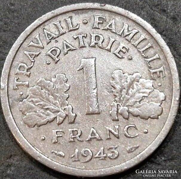Franciaország 1 frank, 1943.