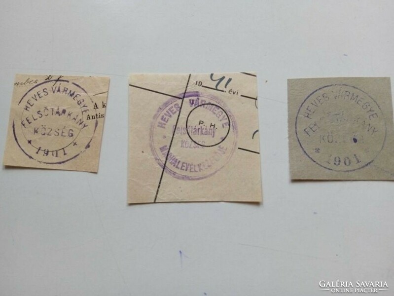 D202582 FELSŐTÁRKÁNY   régi bélyegző-lenyomatok  3  db.   kb 1900-1950's