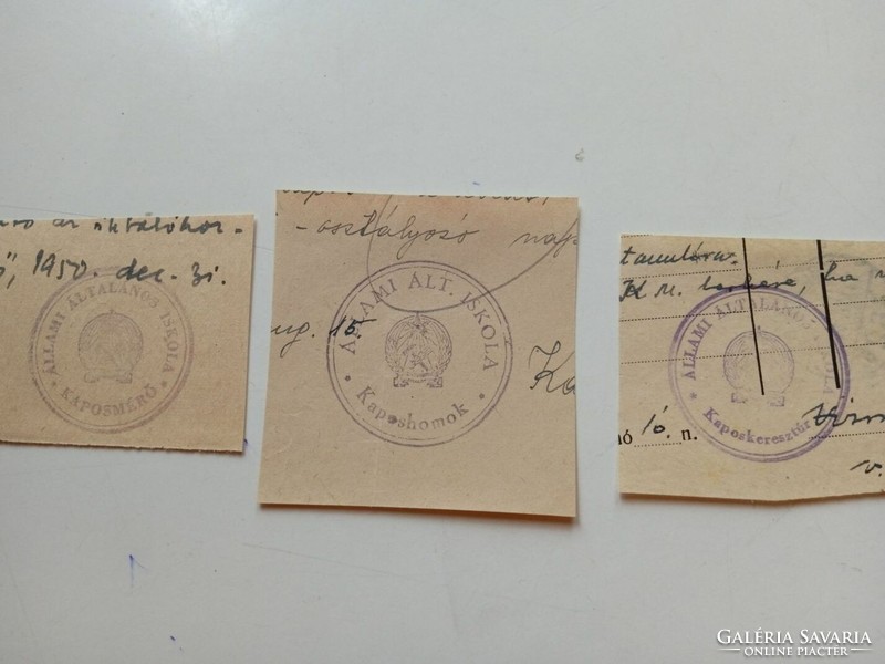 D202569 KAPOSMÉRŐ KAPOSHOMOK KAPOSKERSSZTÚR  régi bélyegző-lenyomatok   3  db.   kb 1900-1950's