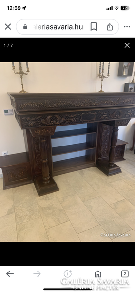 Monumental ornate wooden fireplace frame for castles and mansions!