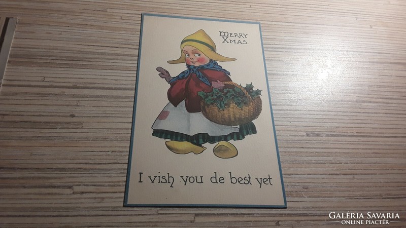 Antique Christmas greeting postcard.