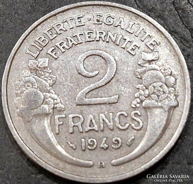 Franciaország 2 frank, 1949. „B” , Beaumont-le-Roger