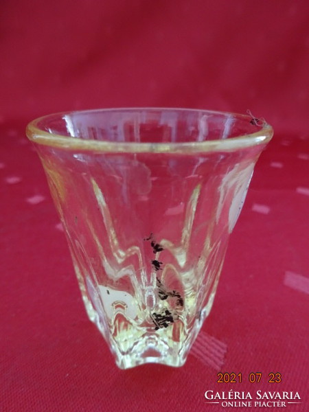 Glass brandy cup, yellow, height 5.5 cm. He has!
