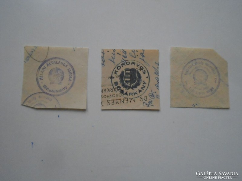 D202532 Bősárkány  régi bélyegző-lenyomatok   3 db.   kb 1900-1950's