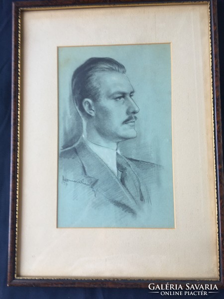 Károly Homan (1894 - 1972) - male portrait.