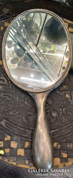 Antique silver hand mirror