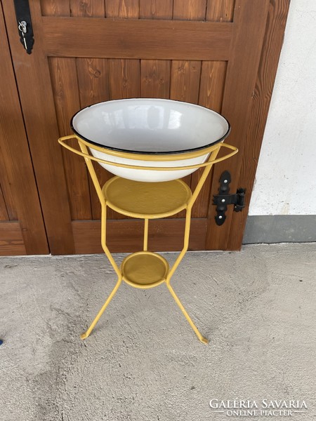 Washbasin yellow set washstand Bonyhádi enamel with enameled washstand nostalgia village piece