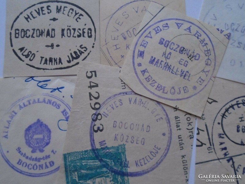 D202539 boczonád bocónád (heves) old stamp impressions 7 pcs. About 1900-1950's