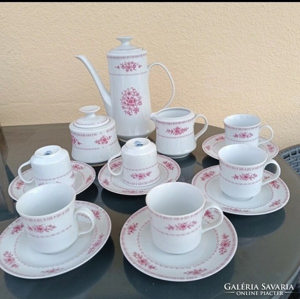 Alföldi pink floral coffee set