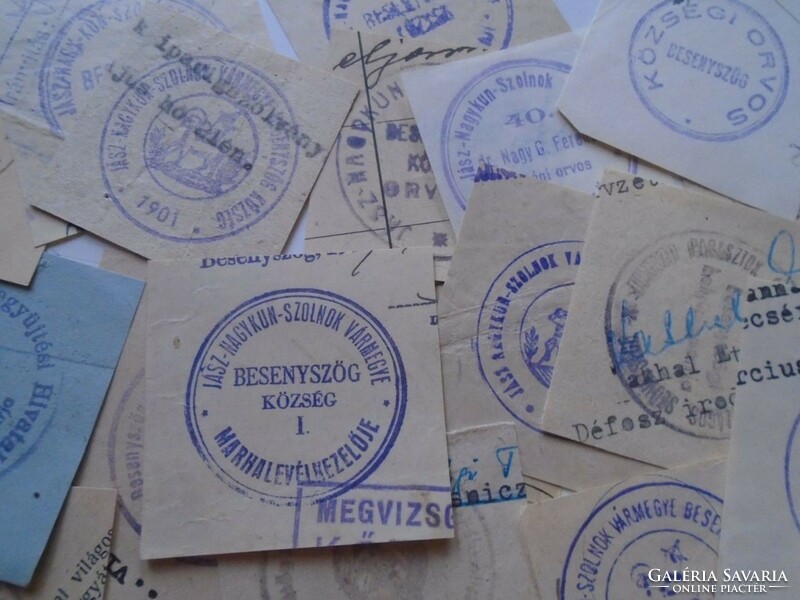 D202541  BESENYSZÖG  régi bélyegző-lenyomatok  20+ db.   kb 1900-1950's
