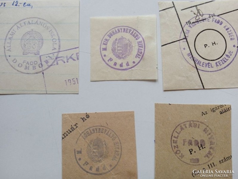 D202576 FADD   régi bélyegző-lenyomatok  7db.   kb 1900-1950's