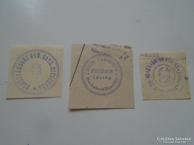 D202535 BÉKÉSSÁMSON   régi bélyegző-lenyomatok   3 db.   kb 1900-1950's