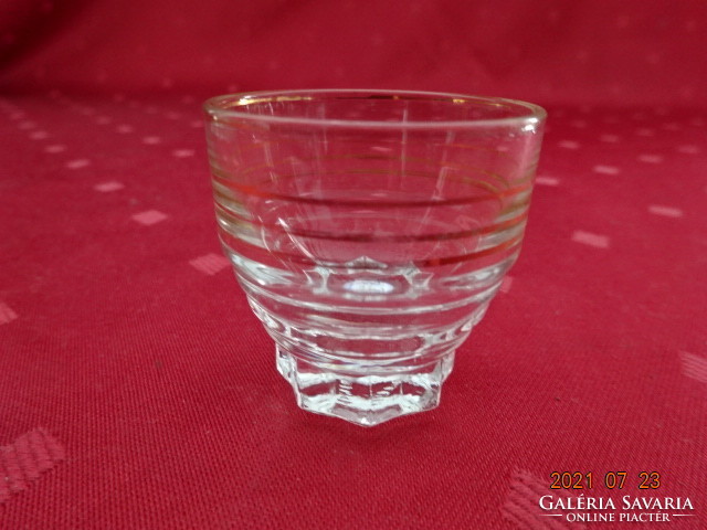 Gold striped glass liqueur glass, height 4 cm. He has!