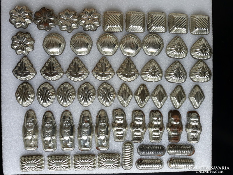 Old 54 small metal cake pans or chocolate moulds