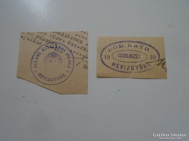 D202549 HÉVÍZGYÖRK  régi bélyegző-lenyomatok  2  db.   kb 1900-1950's