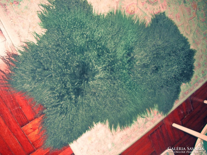 Gyapjú kis szőnyeg, racka szürkés-zöldes