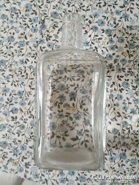White square glass bottle, antique, flawless