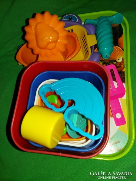 Creative toy plasticine set in a package, 20 pcs + tray + 2 pcs storage, good condition according to pictures
