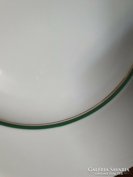 Herend green striped deep plate with 