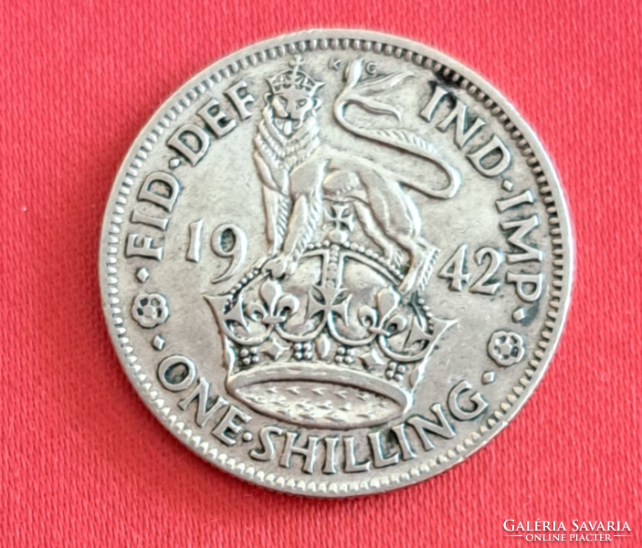 1942. Silver English 1 shilling (739)