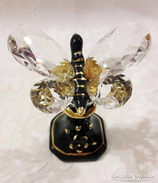 Antique, marked crystal butterfly