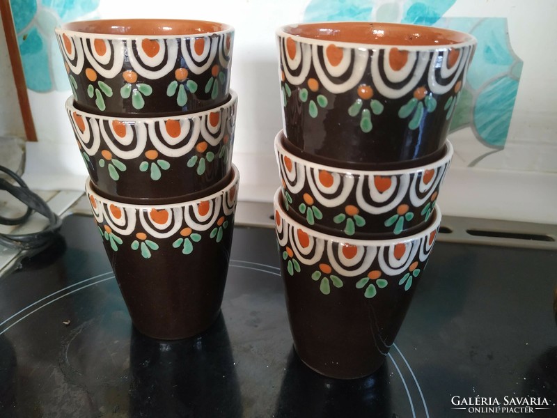 6 flawless ceramic wine glasses