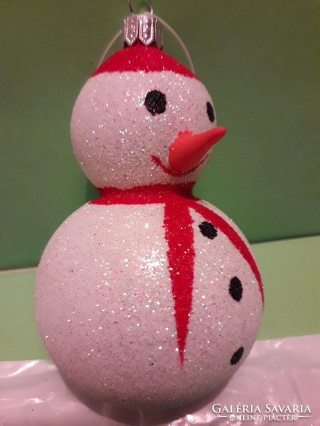 Beautiful extra glass figural snowman Christmas tree decoration flawless handwork