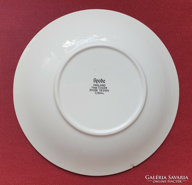 Spode English burgundy porcelain bowl plate bowl