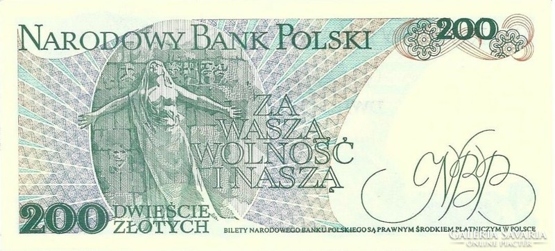 200 zloty zlotych Lengyelország 1986 aUNC