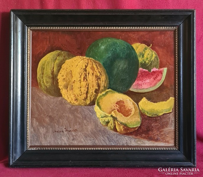 Alfréd Lakos (1870 - 1961) : melon still life 1913