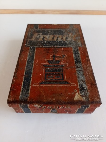 Old heinrich franck linz coffee metal box tin box