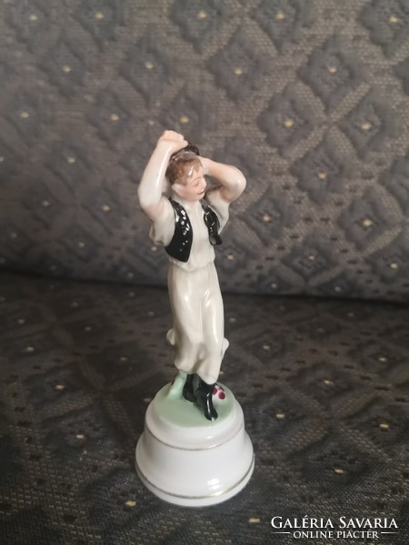 Antique Herend porcelain, rare dancing male figure