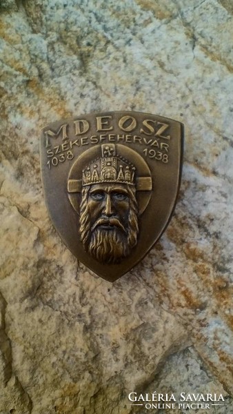 Szent István 1038-1938 badge Mdeos brass