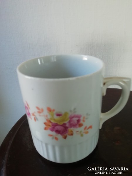 Old, antique drasche flower pattern mugs, 2 pcs