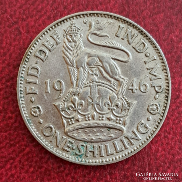 1946. Silver English 1 Shilling, .5.65 Gr., Vi. King George (743)