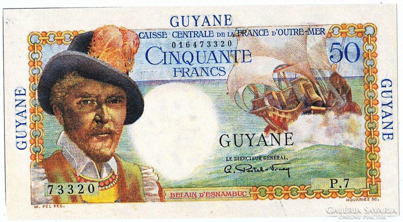 Francia Guyana  50 Francia guyanai frank 1947 REPLIKA