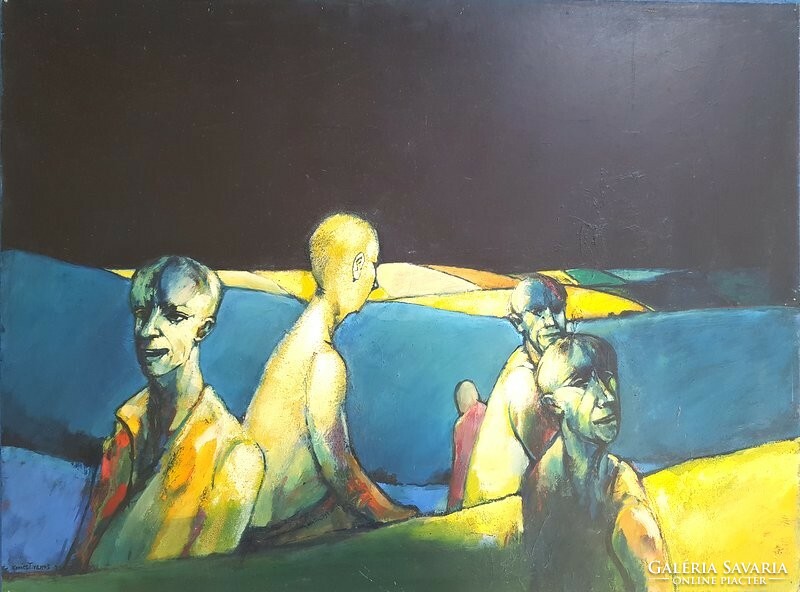 Kovács Tamás Vilmos - Hegyen, völgyön 70 x 90 cm olaj, farost 1996