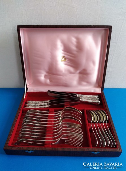 Polished Russian silver-plated cutlery set