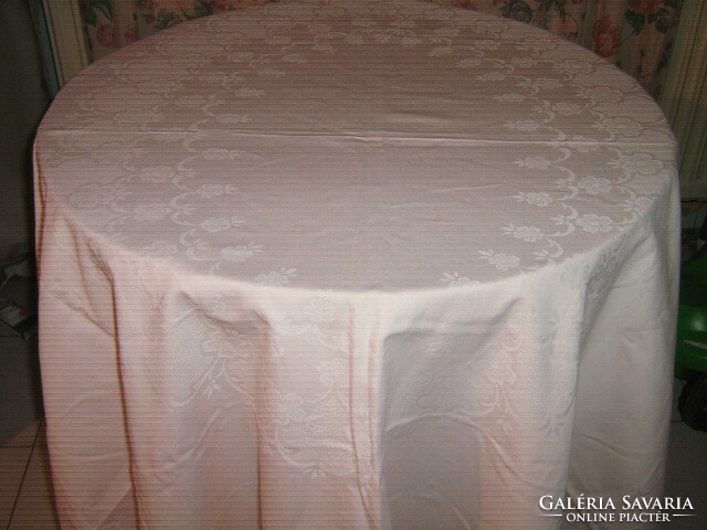 Beautiful pale pink floral damask tablecloth