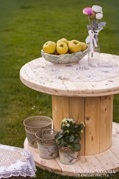 A cable drum is for sale for events, garden programs, and children's parties